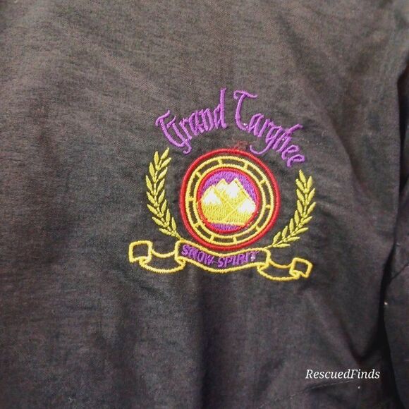 GRAND TARGHEE Black  Duck Down Cropped Snow Spirit Jacket 7 Vintage 1980's - Picture 3 of 10